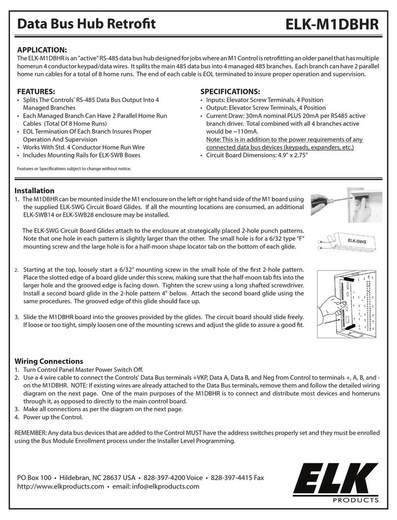 Elk Products ELK-M1DBHR installation manual Elk Products ELK-M1DBHR installation manual