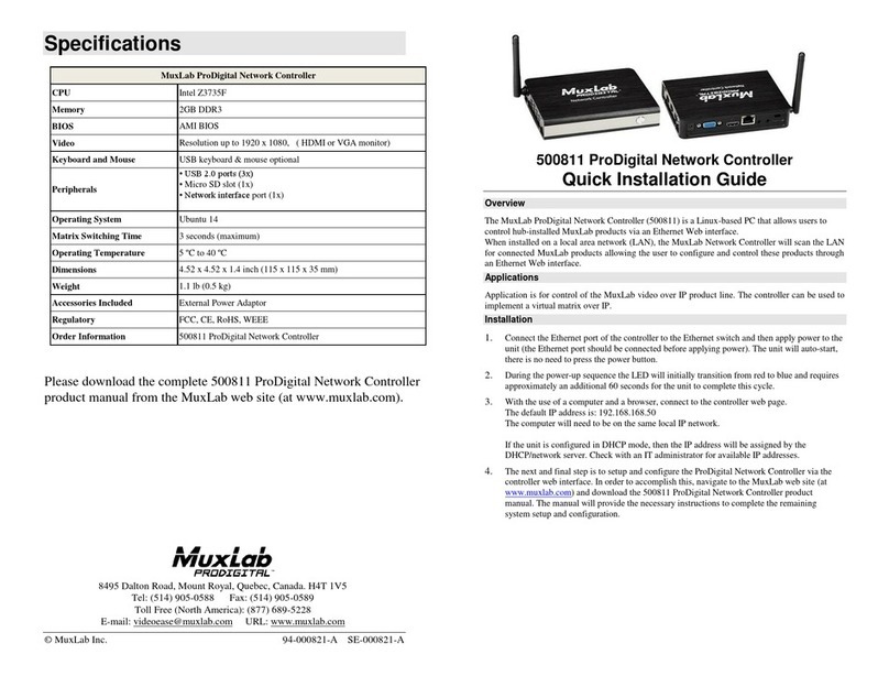 MuxLab 500811 Quick installation guide