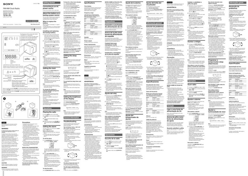 Sony ICF-C1 operating instructions