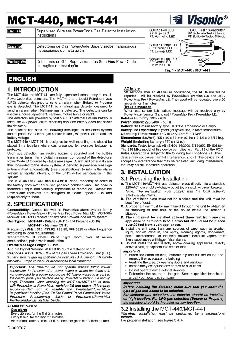 Visonic MCT-440 installation instructions