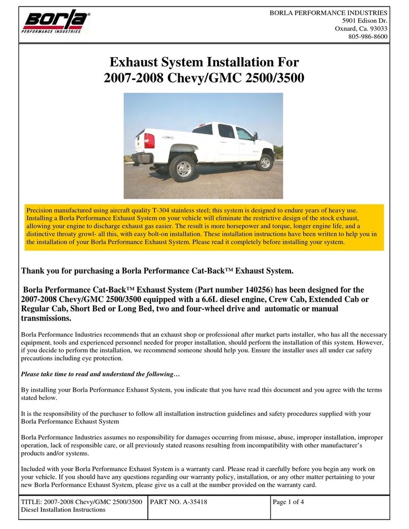 BORLA Cat-Back 140256 Installation instruction