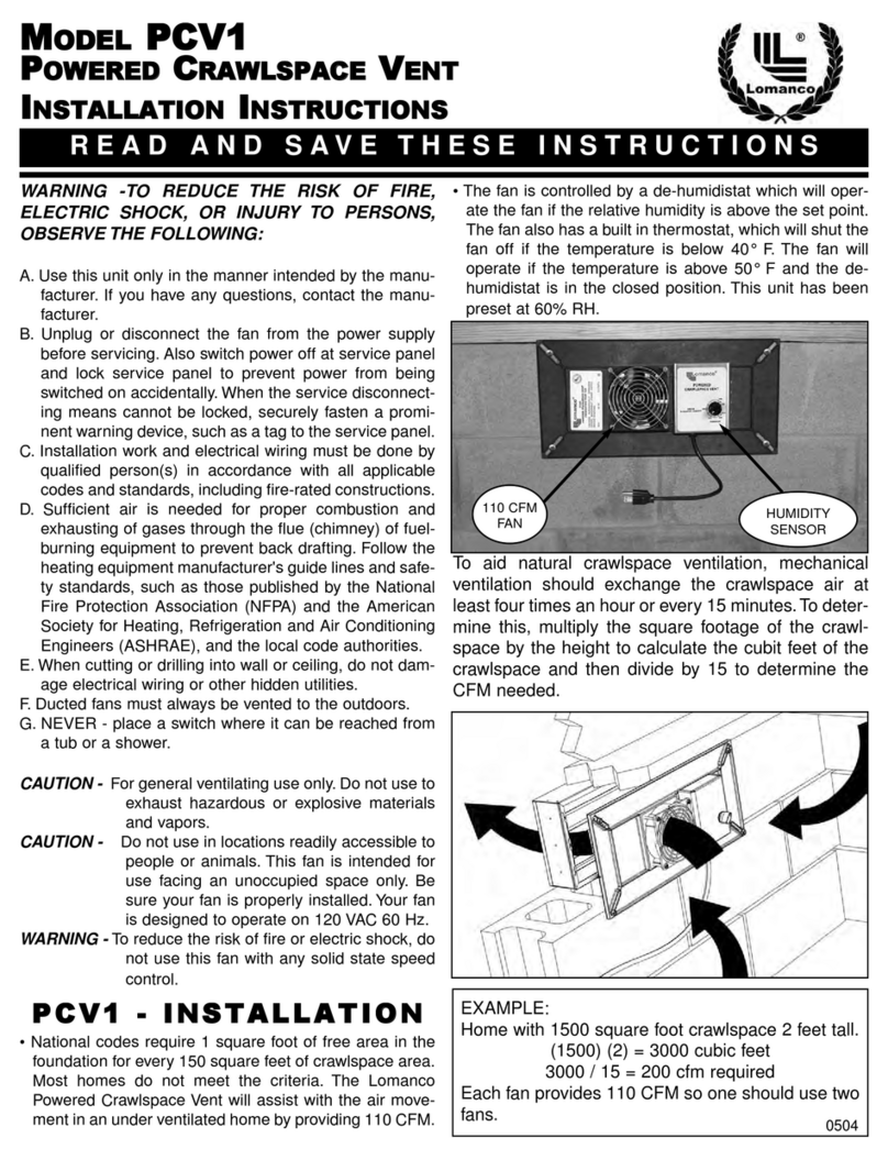 Lomanco PCV1 installation instructions