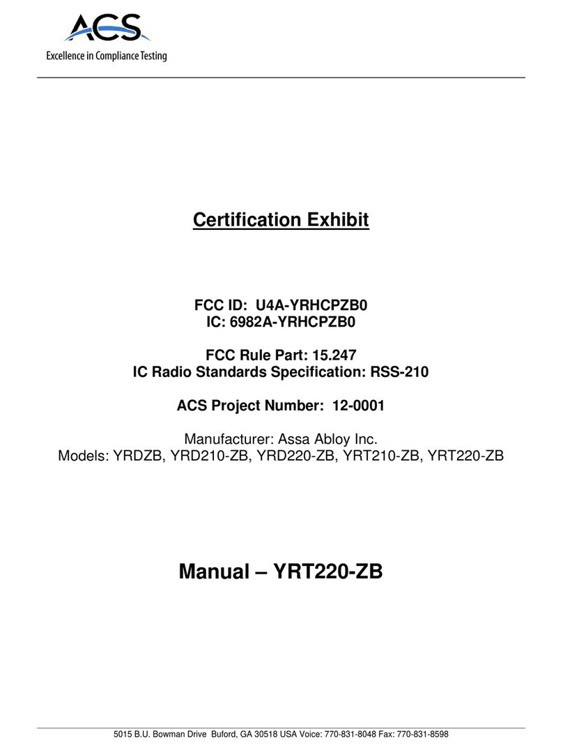 Yale YRDZB User manual