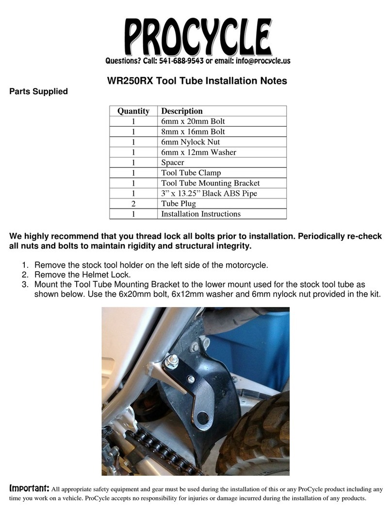 Procycle WR250RX installation instructions