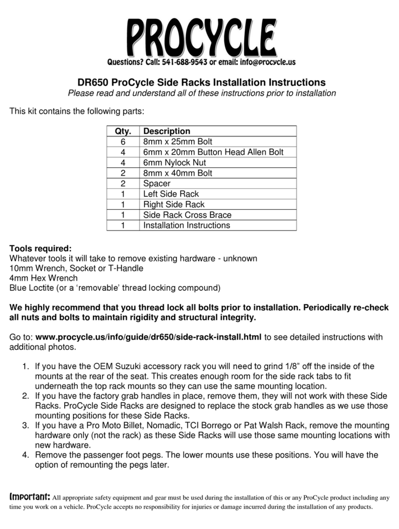 Procycle DR650 installation instructions