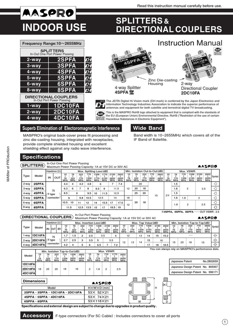 Maspro 2spfa instruction manual