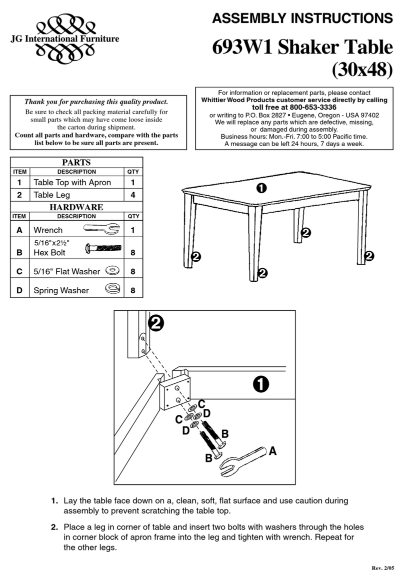 Whittier Wood Shaker Table Assembly instructions Whittier Wood Shaker Table Assembly instructions