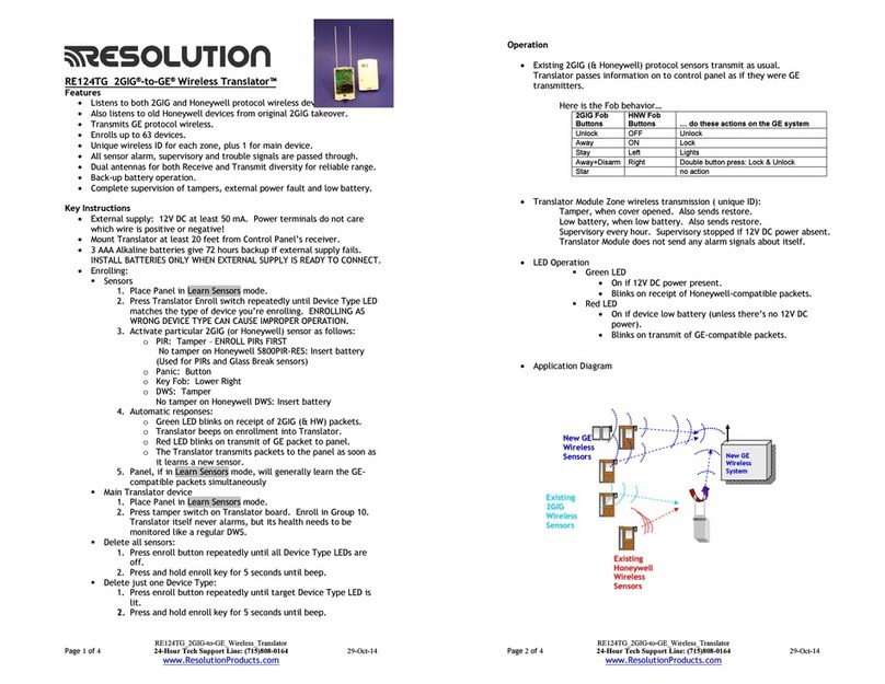 Resolution RE124TG User manual