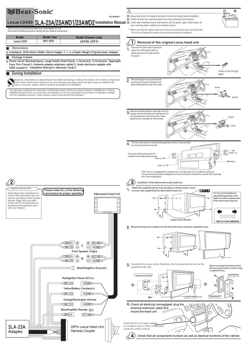 Beat-Sonic SLA-23A installation manual