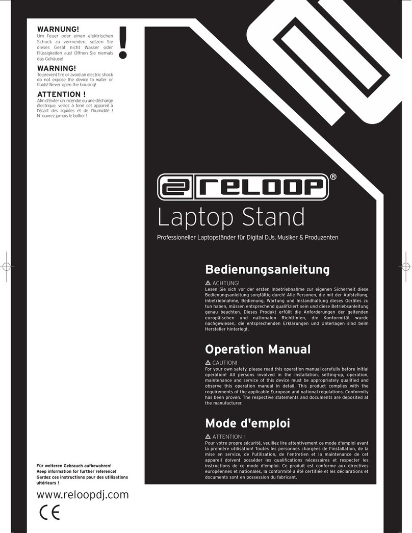 Reloop Laptop Stand Operation manual