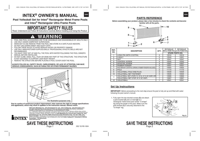Intex Pool Volleyball Set User manual
