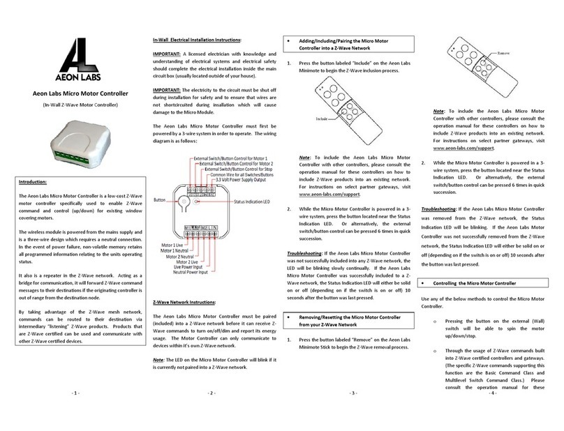 Aeon Labs Micro Motor Controller User manual