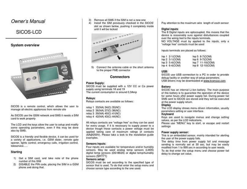 Kramzzz Electronics Design & Development SICOS-LCD owner's manual