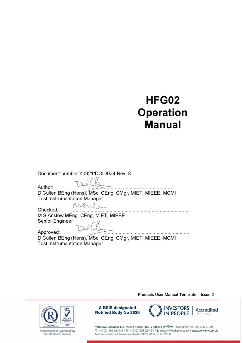 York HFG02 Operation manual