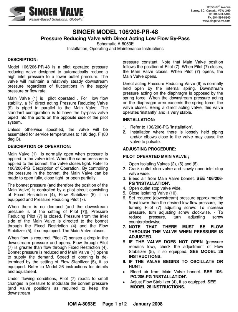 Singer Valve 106-PR-48 Installation, operating and maintenance instructions