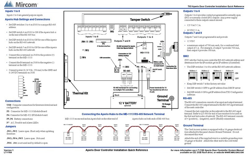 Mircom TX3 Series Installation quick reference