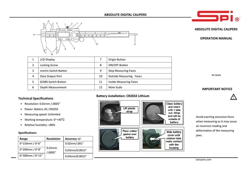 SPI ABSOLUTE DIGITAL CALIPER Operation manual
