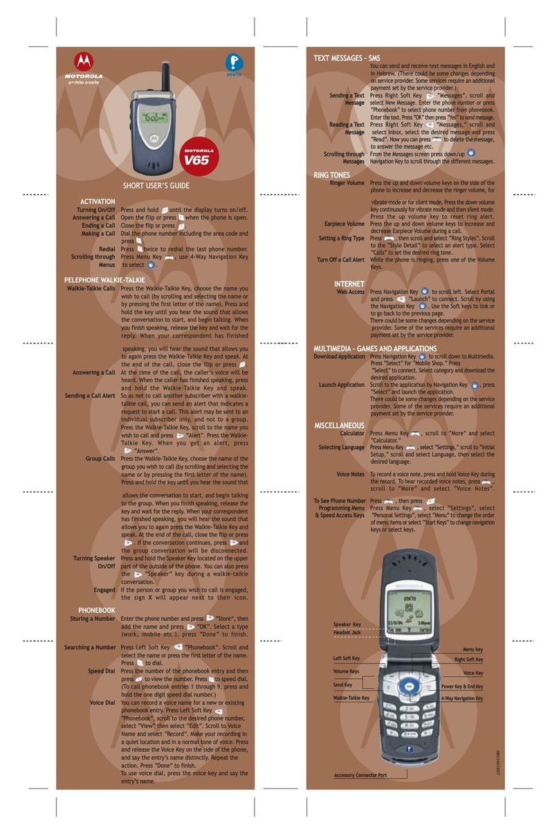 Motorola V65 User manual