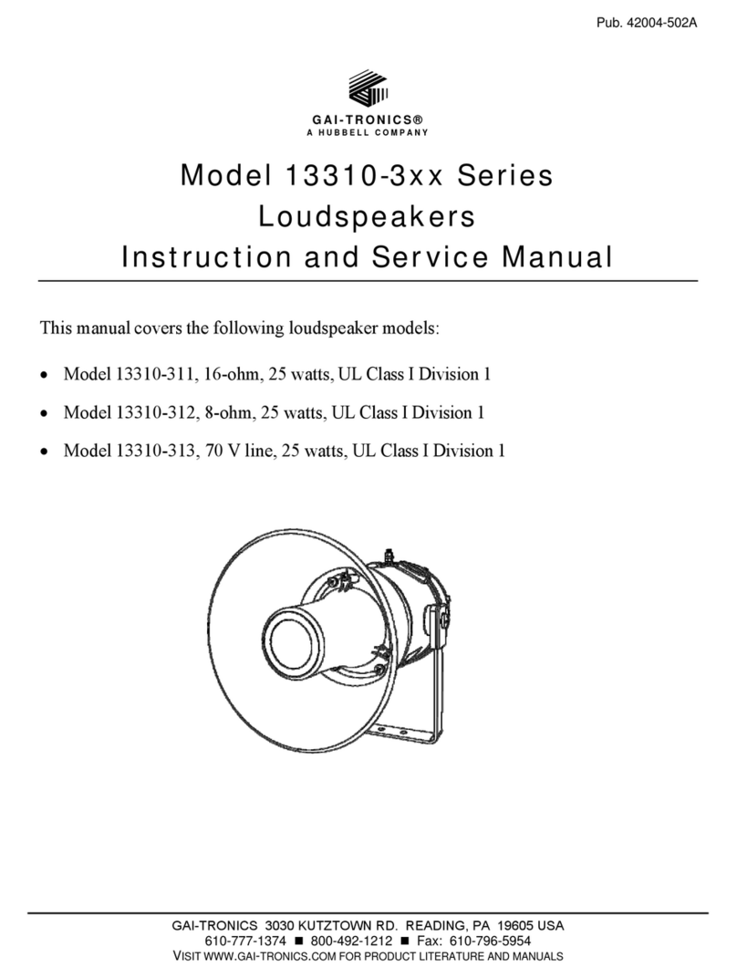 GAI-Tronics 13310-311 Instruction and service manual GAI-Tronics 13310-311 Instruction and service manual