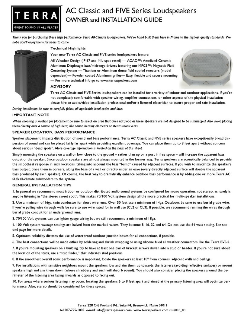 Terra AC Classic Owners and installation manual