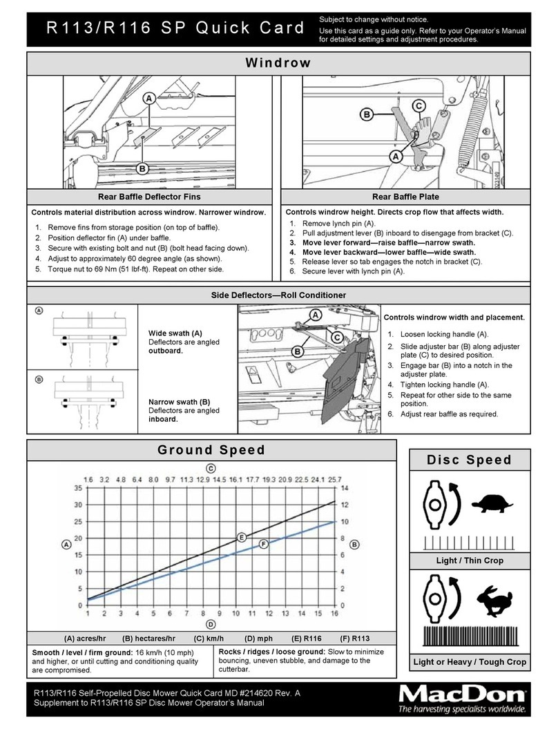 MacDon R113 quick guide