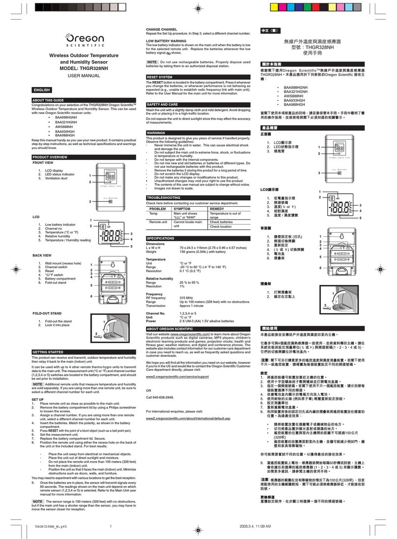 Oregon Scientific THGR328NH user manual