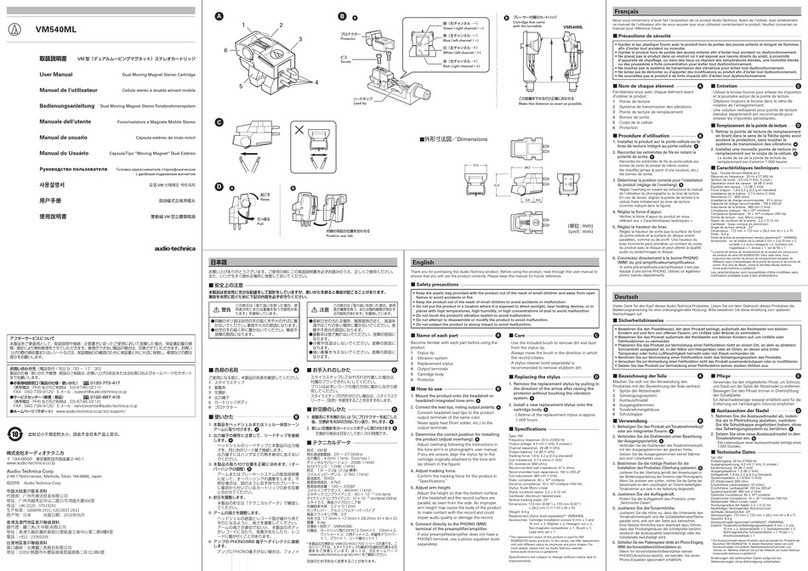 Audio Technica VM540ML User manual