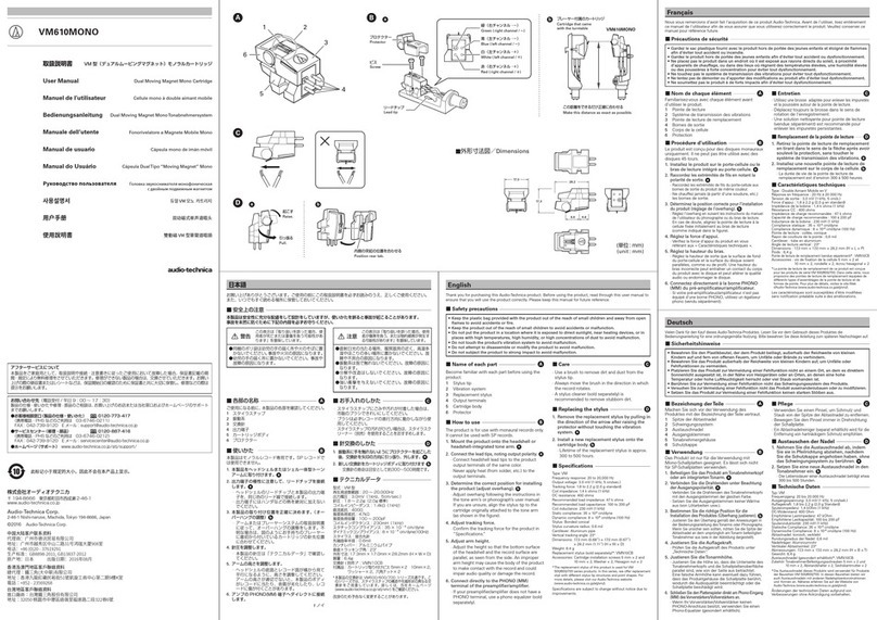 Audio Technica VM610MONO User manual