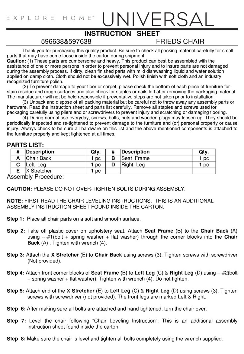 Universal Furniture Explore Home 596638 instruction sheet