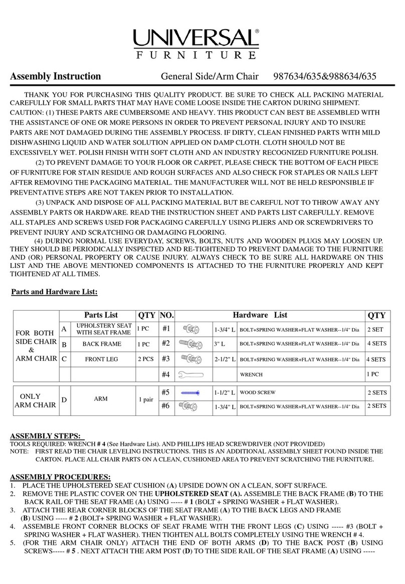 Universal Furniture 988634 Assembly instruction