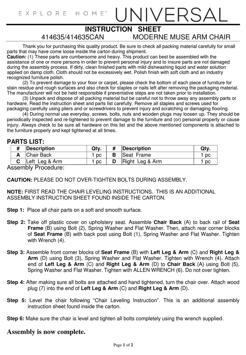 Universal Furniture Explore Home 414635CAN instruction sheet Universal Furniture Explore Home 414635CAN instruction sheet