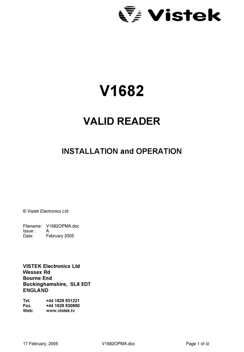 VISTEK V1682 Installation and operational manual