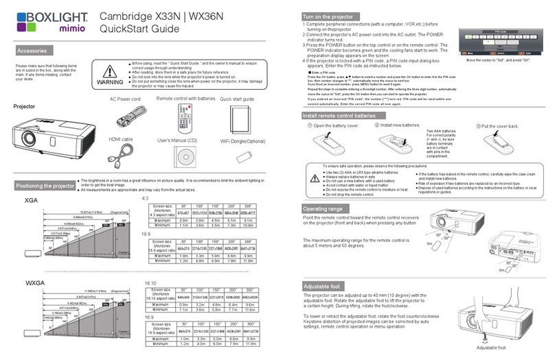 BOXLIGHT Cambridge X33N User manual