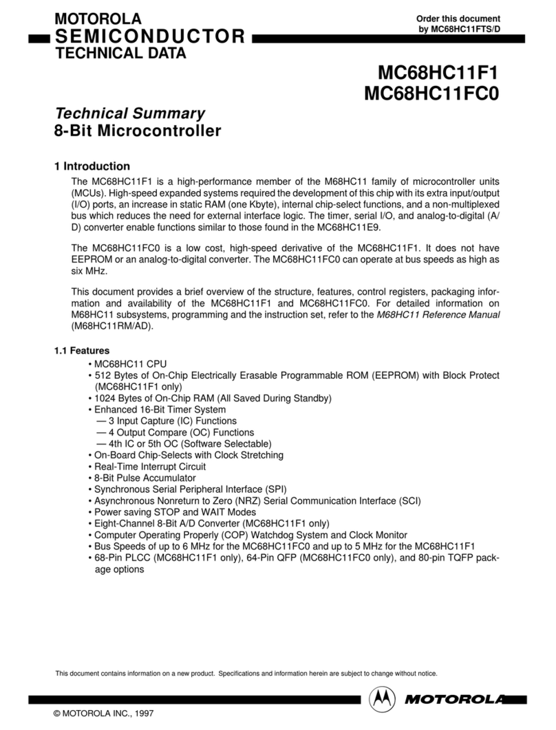 Motorola Semiconductor MC68HC11F1 Technical manual