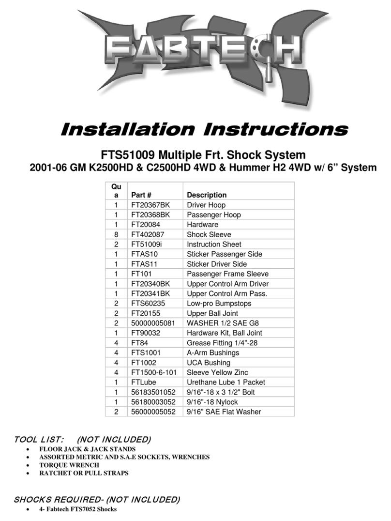 Fabtech FTS51009 User manual
