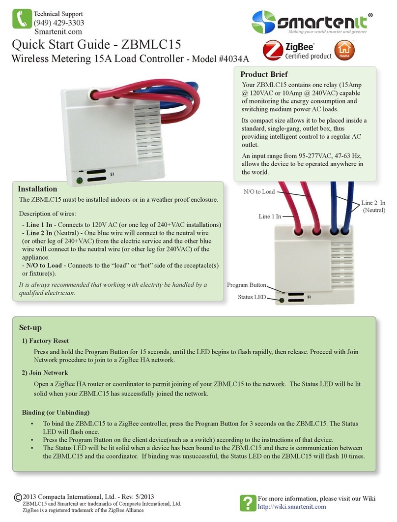 Smartenit ZBMLC15 Quick start guides