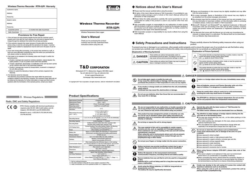 T&D RTR-52Pt User manual