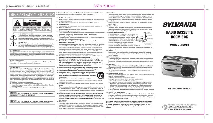 Sylvania SRC120 User manual