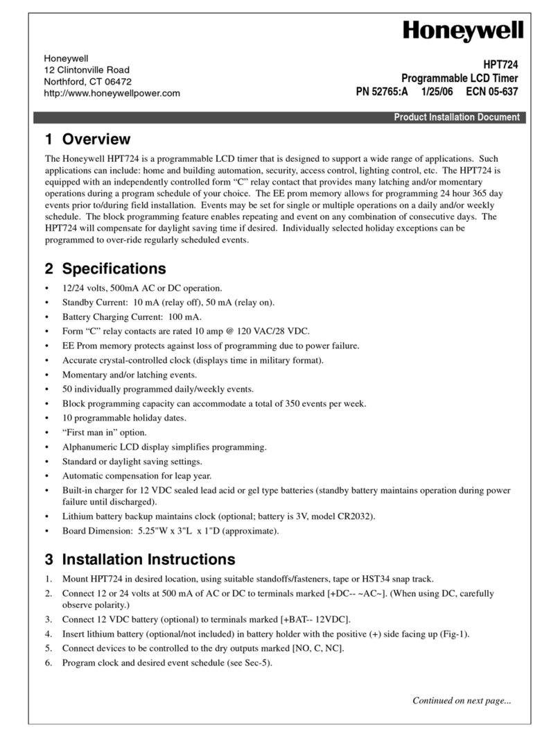 Honeywell HPT724 Technical manual