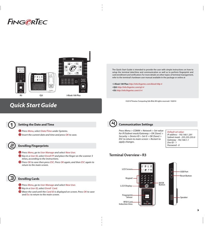 FingerTec R3 User manual