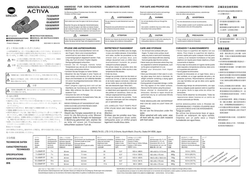 Minolta ACTIVA 7X35WP.FP instruction manual