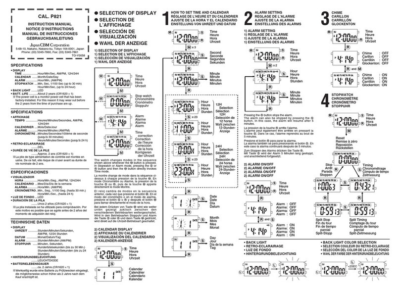 Japan CBM Corporation CAL. P821 instruction manual