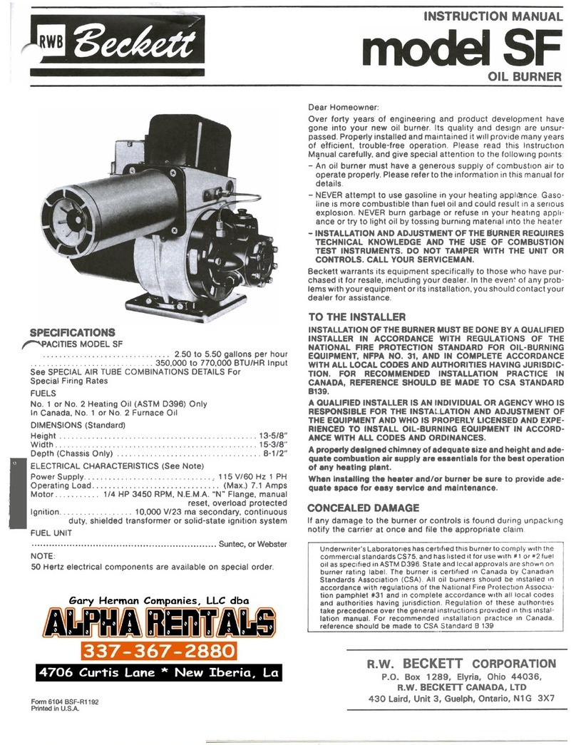 R.W. BECKETT SF User manual