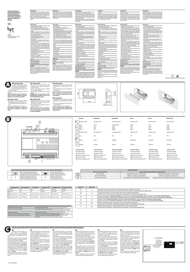 Bpt ETI-XIP User manual