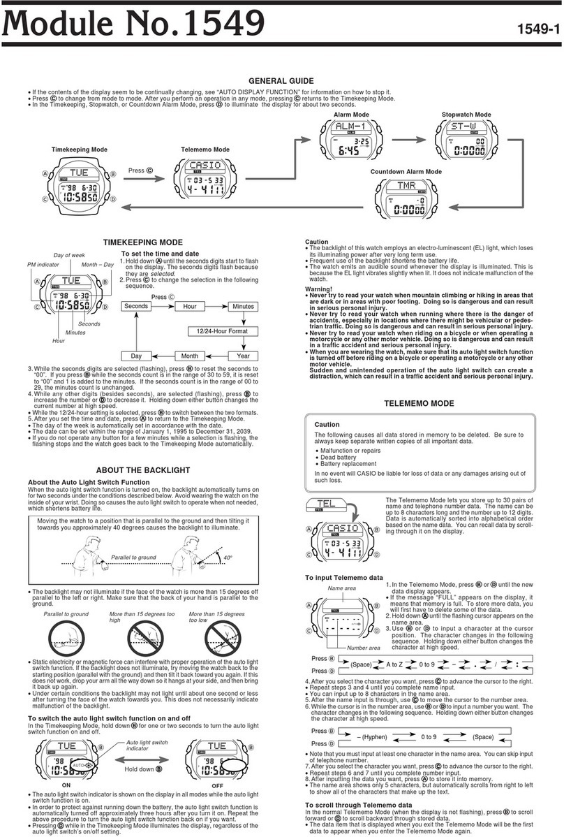 Casio 1549 Configuration guide