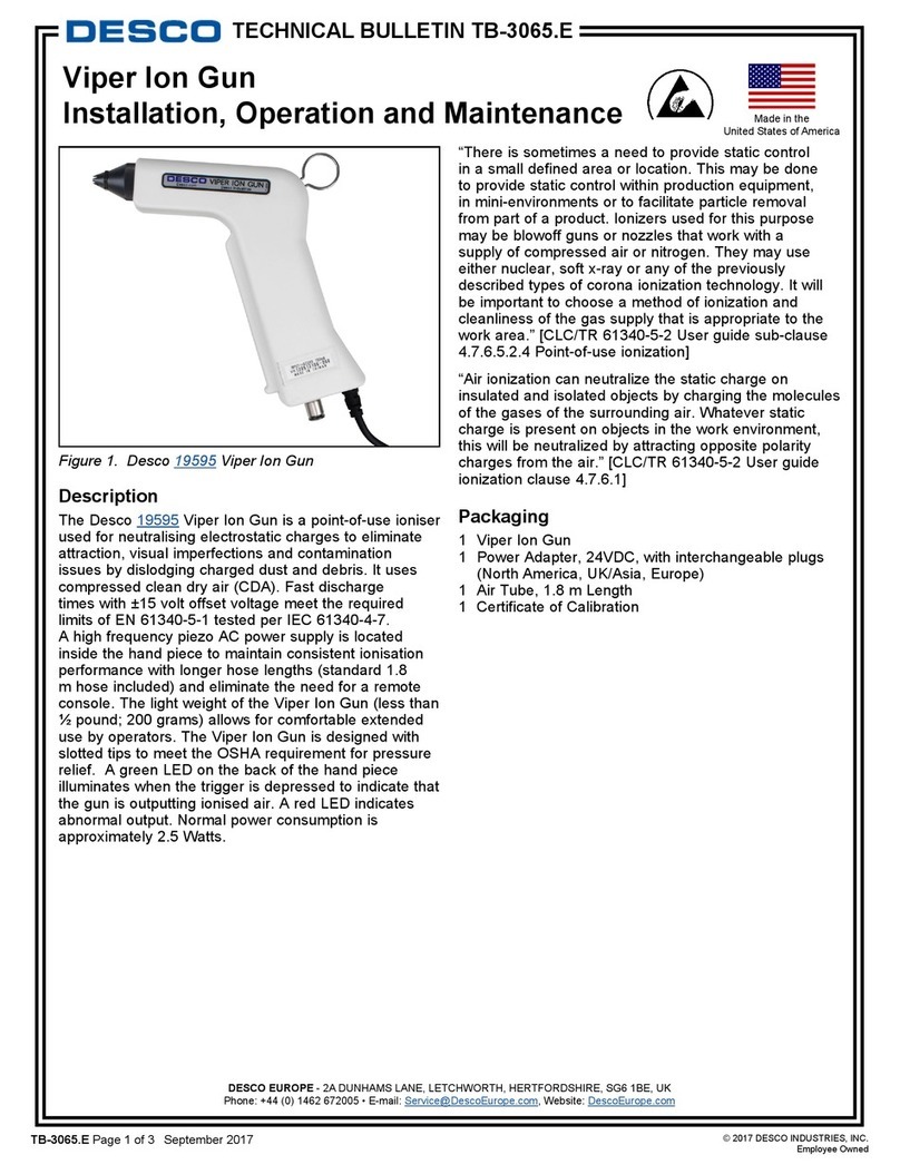 Desco Viper Ion Gun Installation, operation and maintenance