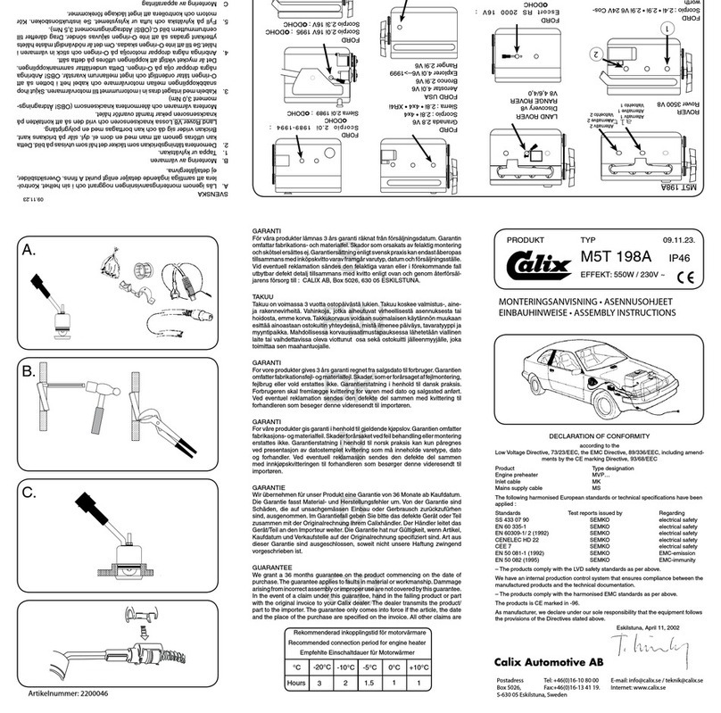 Calix M5T 198A User manual