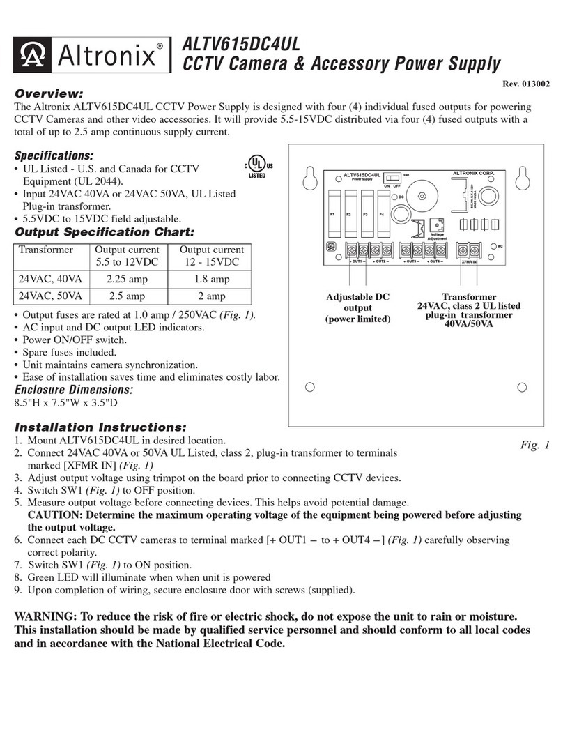 Altronix ALTV615DC4UL User manual