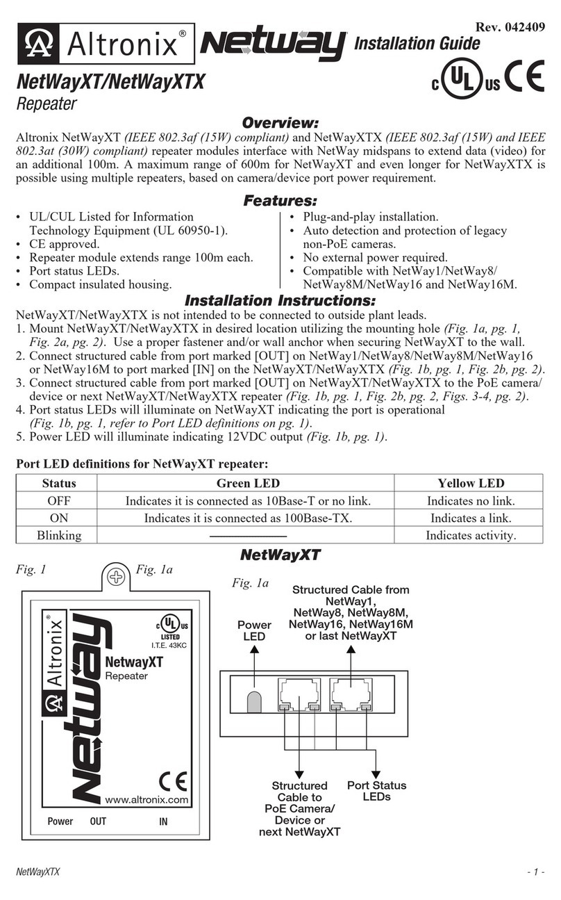 Altronix NetWayXT Operating and maintenance instructions