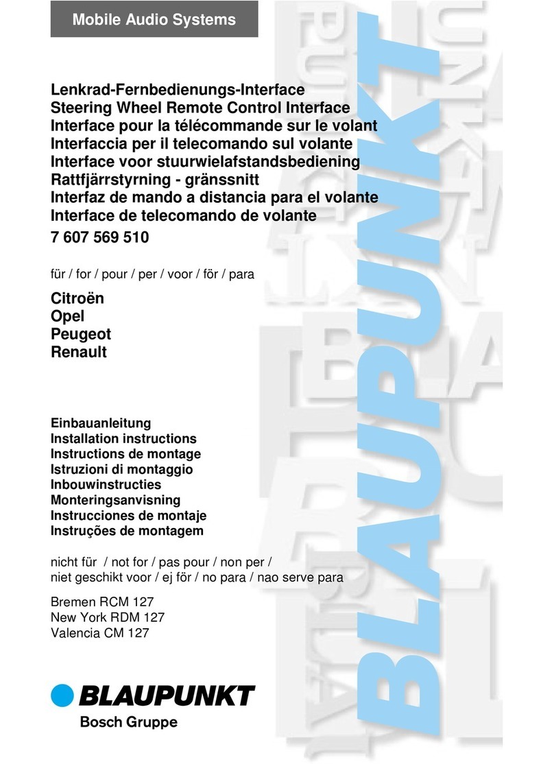 Blaupunkt BREMEN RCM 127 installation instructions